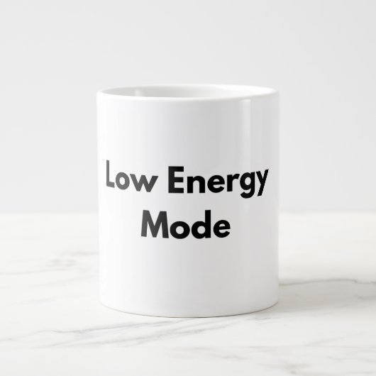 Low Energy Mode Minimal Typography Mug Grote Koffiekop (Voorkant)