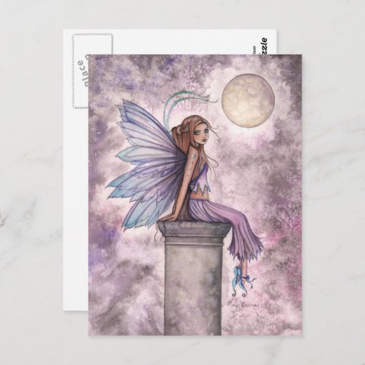 Low Hanging Moon Fairy Briefkaart (Voorkant / Achterkant)