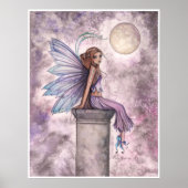 Low Hanging Moon Fantasy Fairy Poster (Voorkant)