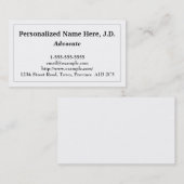 Low-key & Clean Advocate Visitekaartje (Voorkant / Achterkant)
