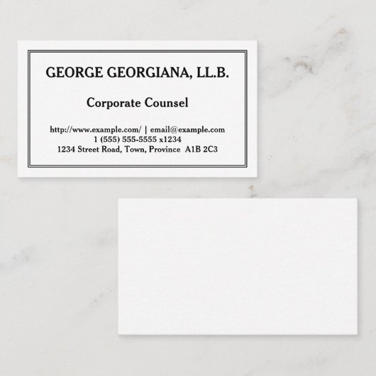 Low-Key Corporate Counsel Visitekaartje (Voorkant / Achterkant)