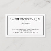 Low-Key en Plain Attorney Visitekaartje (Voorkant)