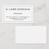 Low-Key en Simple Periodontist Visitekaartje (Voorkant / Achterkant)