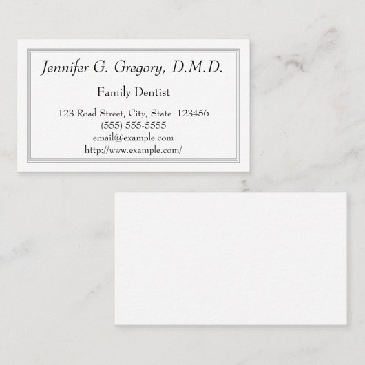 Low-key familie tandarts Visitekaartje (Voorkant / Achterkant)