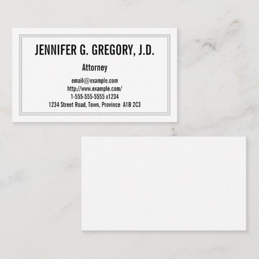 Low-Key, gewoon Visitekaartje voor procureur (Voorkant / Achterkant)