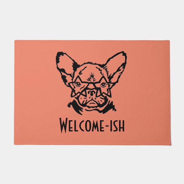 Low Key Rockstar Frenchie French Bulldog Doormat Deurmat (Voorkant)