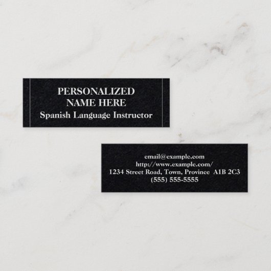 Low-Key Spaans Taal Instructeur Visitekaartje (Voorkant / Achterkant)