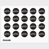 Low Life Oldsmobile Lowrider zwart Ronde Sticker (Vel)