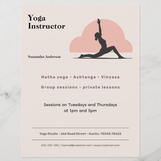 Low Lunge Pose - Yoga Instructeur Flyer (Voorkant)