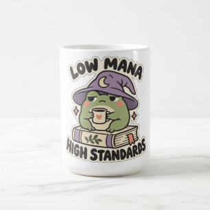 Low Mana High Standards Cozy Frog Wizard Koffiemok