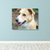 Low-Poly Asielhond aan de Leiband Canvas Afdruk (Insitu (Houten vloer))