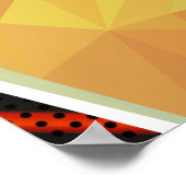 Low Poly Blauwe en Gele Ara Poster (Hoek)