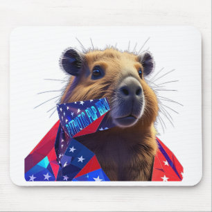 Low-Poly Capibara 'Patriottische Puppy Brouw' Game Muismat