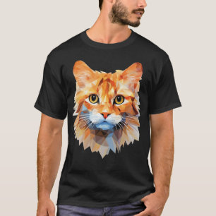 Low poly cat - oranje kat in lage polygoonkunst t-shirt