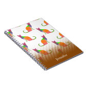 Low Poly Cat Silhouette Patroon Aangepaste naam Notitieboek (Rechterzijde)