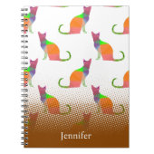 Low Poly Cat Silhouette Patroon Aangepaste naam Notitieboek (Voorkant)