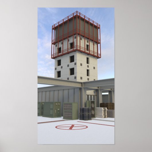 Low Poly CSGO Map Vertigo Poster (Voorkant)