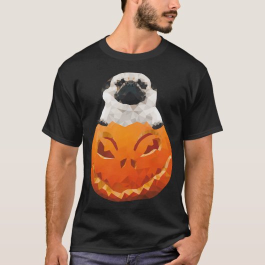 Low Poly Halloween Pug T-shirt (Voorkant)
