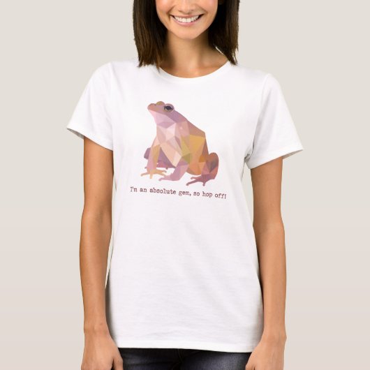 Low Poly Kikker “Ik ben een absolute parel” Dames T-shirt (Voorkant)