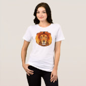Low Poly Lion Face-65764 Tri-Blend Shirt (Voorkant volledig)