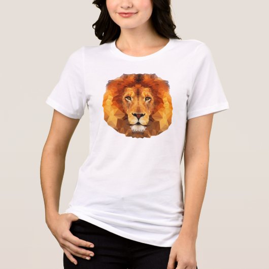 Low Poly Lion Face-65764 Tri-Blend Shirt (Voorkant)
