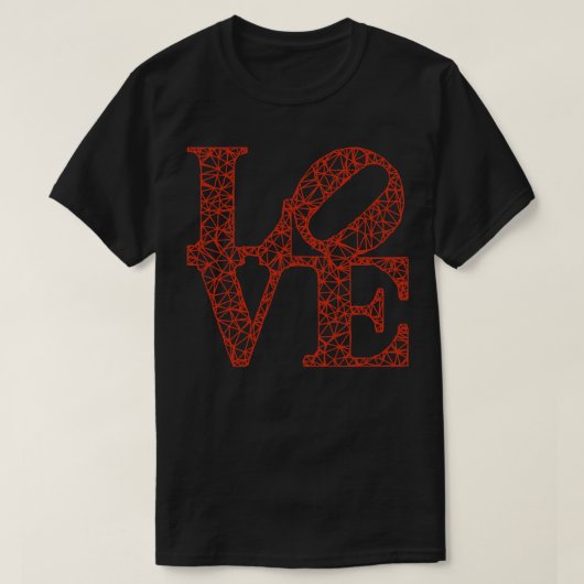 Low Poly LOVE Robert Indiana rood TShirt (Design voorkant)