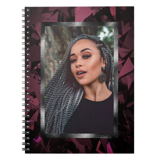 Low-Poly & Metallic Lijst Fotospiraal Notitieboek (Voorkant)