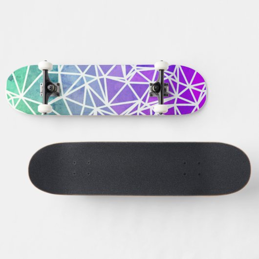 Low Poly Ombre Persoonlijk Skateboard (Horizontaal)