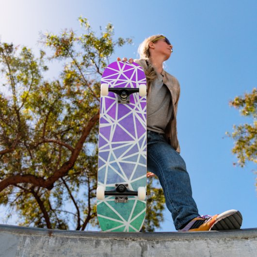 Low Poly Ombre Persoonlijk Skateboard (Buiten 1)