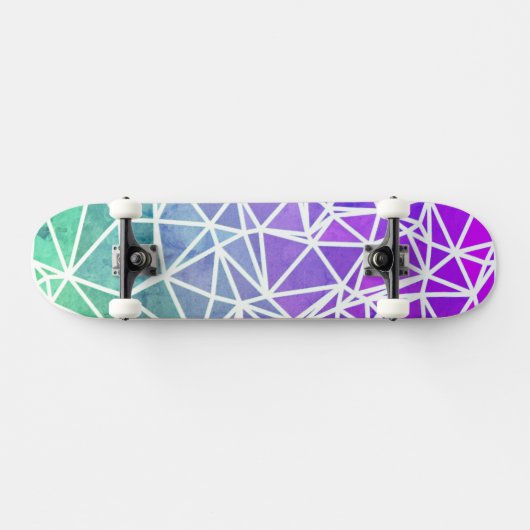 Low Poly Ombre Persoonlijk Skateboard (Horizontaal)