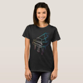 Low Poly Piano Shirt Gift for Piano Player Musicia (Voorkant volledig)