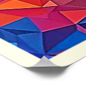 Low Poly Roos Bloei Abstracte Kunst Poster (Hoek)
