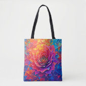 Low Poly Roos Bloei Abstracte Kunst Tote Bag (Voorkant)