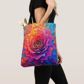 Low Poly Rose Bloom Abstract Art Tote Bag (Dichtbij)