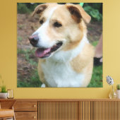 Low-Poly Shelter Hond aan de lijn Canvas Afdruk (Insitu (Woonkamer))