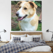 Low-Poly Shelter Hond aan de lijn Canvas Afdruk (Insitu (Slaapkamer))