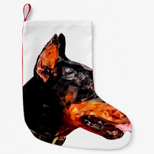 Low poly triangle abstract design kleine kerstsok (Voorkant)