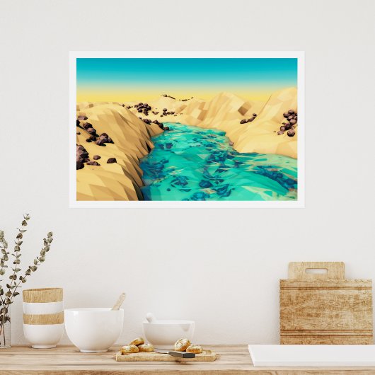Low Poly Valley Poster (Keuken)