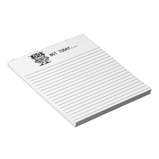 Low Power Robot – niet vandaag... Notitieblok (Schuin)