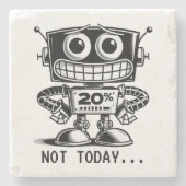 Low Power Robot – niet vandaag... Stenen Onderzetter (Voorkant)