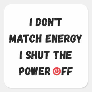 Low Social Battery Vierkante Sticker