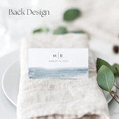 Low Tide Coastal Blue Waterverf bruiloft Plaatskaartje