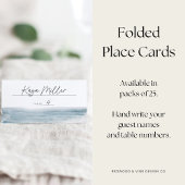 Low Tide Coastal Blue Waterverf bruiloft Plaatskaartje