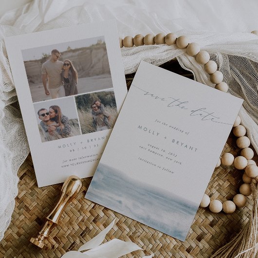 Low Tide Coastal Foto Bruiloft Save The Date
