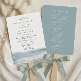 Low Tide Coastal Watercolor Wedding Program Handwaaier