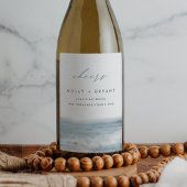 Low Tide Coastal Waterverf bruiloft "Cheers" Wijn Etiket