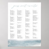 Low Tide Coastal Waterverf Ocean Seating Chart Poster (Voorkant)
