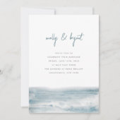 Low Tide Coastal Waterverf Script Wedding Kaart (Voorkant)