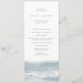 Low Tide Coastal Waterverf Wedding Programmakaart (Voorkant)