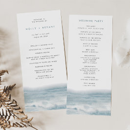 Low Tide Coastal Waterverf Wedding Programmakaart
